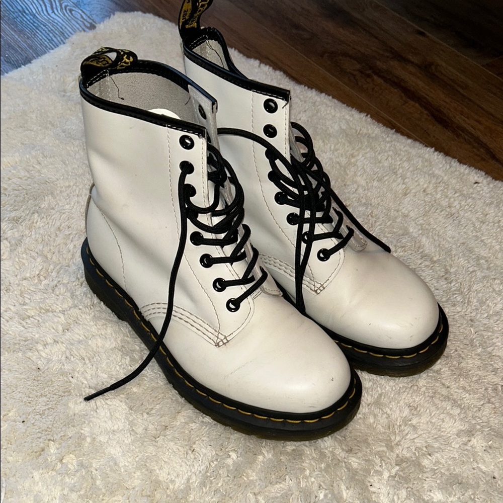 Dr. Martens Women's White Leather Boots